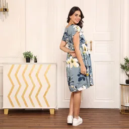 momtobe Women's Rayon Maternity Dress/Pregnancy Dress/Easy Breastfeeding Dress/Western Dress with Zippers for Nursing Pre and Post Pregnancy image 4