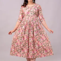 aavrittiqueens Women's Printed Maternity Feeding Dress with Zipper image 2