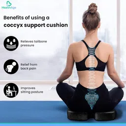 HealthAge Coccyx Seat Cushion Premium Memory Foam for Pain Relief from Tailbone, Sciatica & Lower Back | Orthopedic Design for Driving & Long Sitting | Comfort for Piles Patients image 3