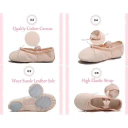 club bollywood The Style Sutra 2xBallet Dance Shoes Pointe Shoes Flats Dance Slipper Split Sole Skin Tone 38| Dancewear | Dance Shoes image 3