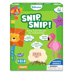 Skillmatics Scissor Skills Activity Book - Snip, Snip Animals, Art & Craft Kit for Kids, 2 Child-Safe Scissors, 25 Fun Activities, Gifts for Girls & Boys Ages 3, 4, 5, 6, 7 image 1