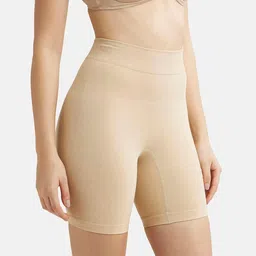 jockey SH03 Women's Mid Waist Cotton Rich Elastane Stretch Seamfree Shorts Shapewear with Breathable Inner Thigh Panel image 2