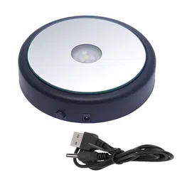MYADDICTION 3xLED Display Base Round LED Colorful Luminous Base for Crafts Jewelry Bottles Black image 3