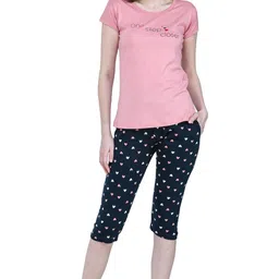 allure blue Women TOP & Capri Night Suit Set image 2