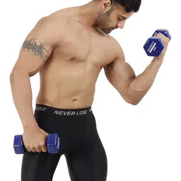 never lose Compression Shorts Tights for Men Sports Best Multi Sports Skins Short Half for Gym, Running, Swimming, Yoga, Cricket, Football, Athlete Wear Nylon, (Black) image 4