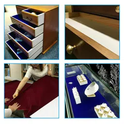 calandis CALANDIS® Self Adhesive Velvet Fabric DIY Liner Paper Bows Jewelry Drawer Cover Black image 3