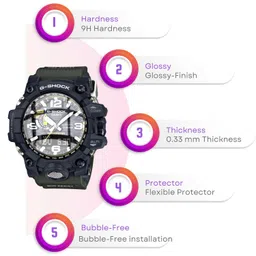 FCS Thermoplastic Polyurethane [Pack Of 3 Screen Guard For Casio G-Shock (Gwg-1000-1A3Dr) Smartwatch Screen Protector|0.33Mm Anti Shock Screen Protector For Casio G-Shock (Gwg-1000-1A3Dr) image 3