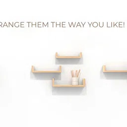 Decostyle Wall Shelves for Living Room Wall Mounted Book Shelf, Floating Hanging Shelf for Room, Wall and Home Decor Items | Storage Organizer U Shape Corner Wall Shelf | Set of 3 (Urban Teak) image 5