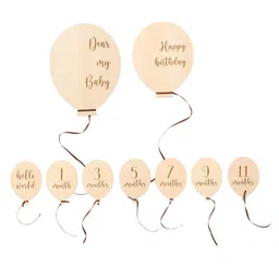 BNF Wooden Milestone Baby Wooden Milestone for Toddlers Children Newborn 9pcs | Baby | Keepsakes & Baby Announcements | Other Baby Keepsakes image 5