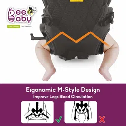 BeeBaby Omni Breathe Lightweight Adjustable 3 in 1 Carry Positions Breathable Air Mesh Baby Carrier or Baby Sling with Airflow (3.5-12 kgs, 0 to 2 Years Babies) (Black) image 4