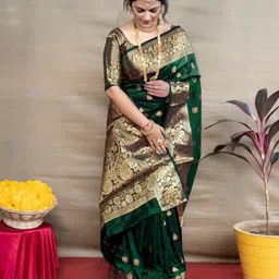 avantika fashion Women's Kanjivaram Soft Semi Silk Banarasi Sarees With Blouse Piece. image 4