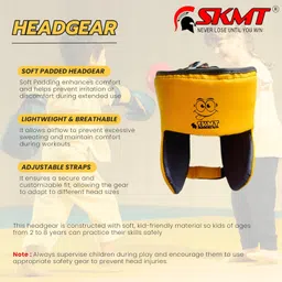 SKMT NEVER LOSE UNTIL YOU WIN SKMT Kids Boxing Kit with Filled Punching Bag, Gloves and Headgear, Age Group 2-7 Years & 7-13 Years (Yellow, Age Group 2-8 Years) image 5