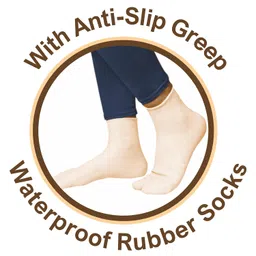 MEDIBAR Waterproof Rubber Socks, Anti Crack Gel Heel Ankle Length And Foot Protector Moisturizing Socks for Foot Care,Pain Relief for Men And Women,(Size-Large)(9-10-11)(Skin Brown) Pack of 1 image 2