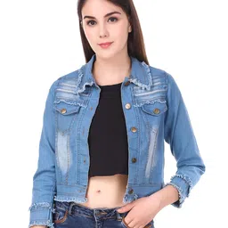 voxati Women Slim Fit Denim Jacket image 1