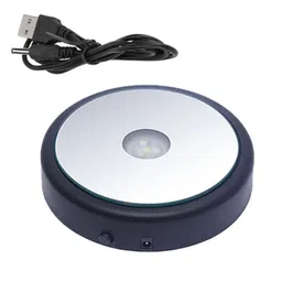 MYADDICTION 3xLED Display Base Round LED Colorful Luminous Base for Crafts Jewelry Bottles Black image 4