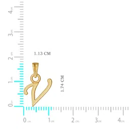 joyalukkas 22K 916 Purity Gold Alphabet V Pendant for Women image 4