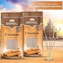 Shubhkart Nirmal Chandan Dry Masala Agarbatti Zipper 125gms - 5mm Thick Sticks (Pack of 2)| Special Long Lasting Agarbatti for Puja, Havan, Rituals | Pooja Room Items for Aromatic Environment image 3