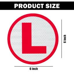 Twinster 2 pcs L Sticker for Learning Driver, 15 cm x 15 cm, Reflective Waterproof Car Board Sticker image 5