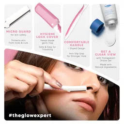 LetsShave Evior Reusable Face Razor for Women Facial Hair- 3 Razors | Instant & Painless Hair Removal | For Eyebrows, Upper Lip, Forehead, Peach Fuzz, Chin and Sideburns | Dermaplaning Tool image 3