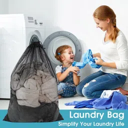 MUTMAIN Laundry Bag for Clothes Large, washing machine Pack of 2, Foldable Mesh Laundry Bag with drawstring closure, Cloth Storage Organizer, Travel Pouch Packing Bags, Folding Clothes Organizer image 3