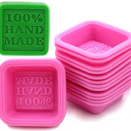 RKPM HOMES DIY Handmade Soap Molds, Cupcake Liners - 100% Handmade Square Silicone - Microwave, Oven, Refrigerator, Freezer and Dishwasher Safe for Homemade Craft (Square) (Soap Mold 4 Pcs) image 1