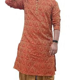 26 i Men Jacquard Kurta and Dhoti Set image 1