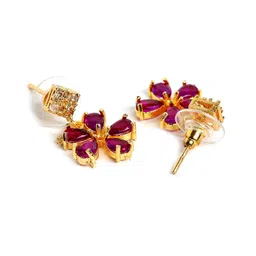 zeneme Jewellery Set Gold Plated American Diamond Necklace Set with Earrings Jewellery for Women & Girls image 5