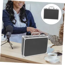 WOONEKY Box Sound Card Toolbox Briefcase for Men - Aluminum Metal Case with Hard Sponge Equipment Storage image 3