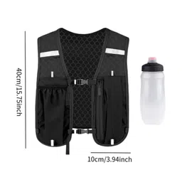Enakshi (LABEL) Creations Running Hydration Vest Runner Rucksack Breathable for Jogging Outdoor Riding Black image 3