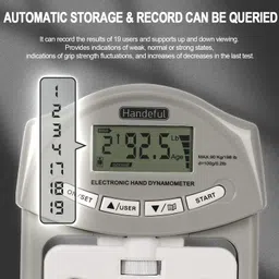 Handeful Grip Strength Tester, Digital Dynamometer for Hand Measurement Meter Auto Capturing Electronic Forearm Finger Power 198 Lbs / 90 Kgs, Gripping Strengthener for Sport, Home, School, Clinic Use image 2