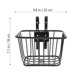 SECRET DESIRE Bicycle Bike Front Handlebar Basket with Hooks Black for Commuting Universal image 2