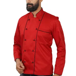 abc garments Unisex Chef Coat Contrast,PolyCotton, Mushroom Button image 2