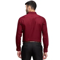 raymond Men's Slim Fit Solid Pattern Pure Cotton Full Sleeve Semi Cut Away Collar Formal Shirt image 4