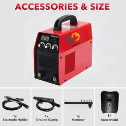KOUREVON 200A MMA ARC Digital LED Display Invertor Portable welding machine withFace Shield and Welding brush Advanced Technology with build in Hot Start and Anti Stick Functions. 1 Year Warranty. image 2