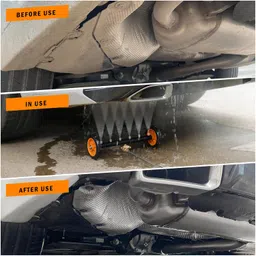 Undercarriage Pressure Washer Attachment, Siebwin 16" Dual-Function Water Broom for Pressure Washer Undercarriage Cleaner with 3 Pieces Extension Wand, 4000 PSI, Orange image 3