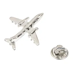 shining jewel - by shivansh Shining Jewel by Shivansh – Silver-Plated Brass Aeroplane Design Brooch for Men on Sherwanis, Suits, Jackets and Tuxedos (SJ_9074) image 2
