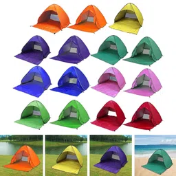 loom tree LOOM TREE® Pop Up Tent UPF 50 Beach Tent for Family Camping Backyard Outdoor Activities Orange | Outdoor Sports | Camping & Hiking | Tents & Canopies | Tents image 4