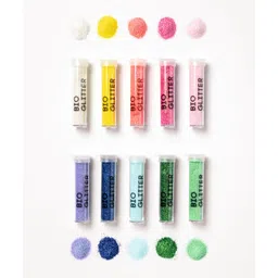 folia 57817 - Organic Glitter Mix Rainbow L, 10 Tubes of 7 g, Organic Glitter in 10 Different Colours, for Decorating and Decorating image 4