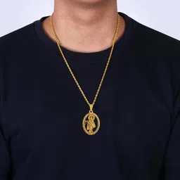 zumrut Gold Plated Krishna Pendant Necklace Religious Jewellery for Men/Women image 5