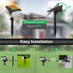 LOOKMINT Solar RGB Spotlights Outdoor – Color Changing LED Landscape Lights, Waterproof, Dusk to Dawn, Wall or Ground Mounted, for Garden, Yard, Pathway (1 Pack) image 5