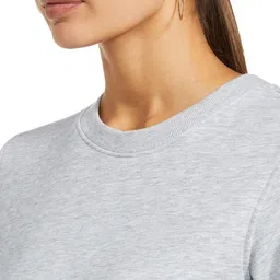 marks & spencer Womens Solid Cotton Blend Crew Neck Relaxed Fit Sweatshirt image 4