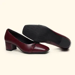 yoho Bliss Heel 002 Slip-on Loafers for Women | Comfortable & Stylish Block Heeled | Fashion Moccasins with Footpharma Footbed | Perfect for Casual, Formal Shoe image 5