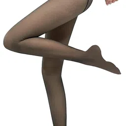 qraftink women dual tone Fake Translucent Skin-Effect Warm Fleece Lined Tights Leggings Thermal Pantyhose Opaque High Waist Winter Tight for Women Winter Wear (Free Size) WAIST SIZE FROM 28 TO 34 image 1