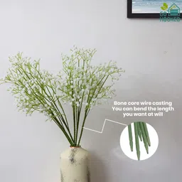 Go Hooked Artificial Flowers | 5Pcs Baby Breath Flowers | White Gypsophila Babies Breath Real Touch Flowers for Wedding Bouquet Floral Arrangement Party (Without Vase) image 4