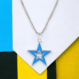 czardonic Elegant Statement Star Blue Pendant for Men and Boys image 4