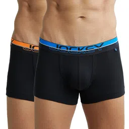 jockey FP03 Men's Super Combed Cotton Rib Solid Trunk with Ultrasoft Waistband (Pack of 2) image 1