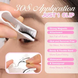 CALAILIS Magnetic Eyelashes Natural Look Magnetic Lashes with Applicator Reusable Magnetic Eyelashes Kit without Eyeliner No Glue Needed Magnetic False Eyelashes for All Day Comfort (YC02) image 2