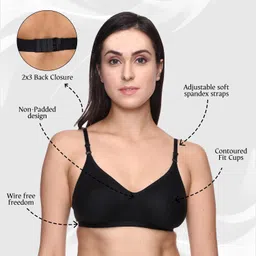 trasa Women's & Girls' Cotton Non Padded Non-Wired T-Shirt Bra - (Pack of 3) image 3