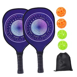 Fashion My Day Wood Pickleball Racket Set for Beginner to Advanced Player Training Home Gym 7pcs Purple | Racquets | Tennis | Tennis & Racquet Sports image 1