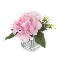 Pure Home + Living Light Pink Artificial Peony with Glass Vase image 4